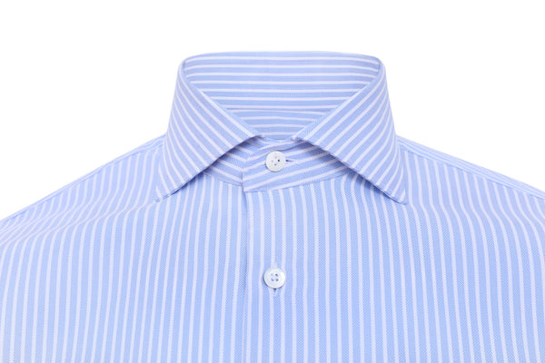 Thomas Mason for Guy Field Blue & White Stripe Royal Oxford Shirt